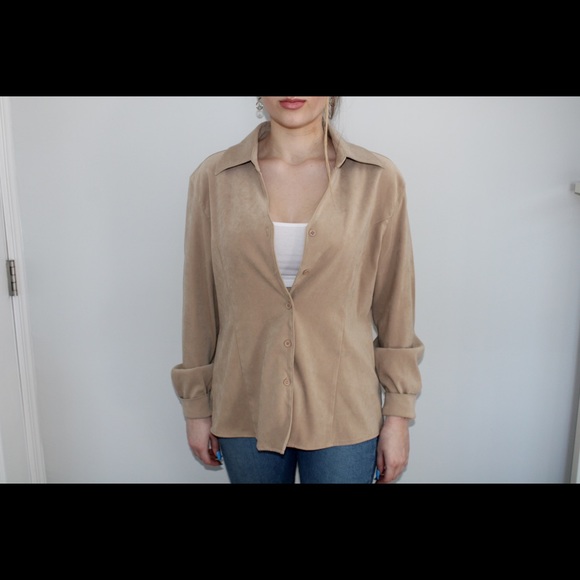 Tan Button -Down Top - Picture 3 of 4